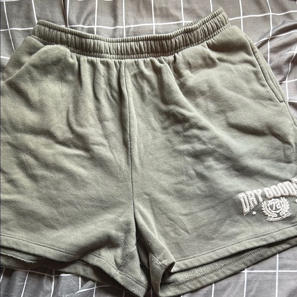 Dry Goods Green Athletic Shorts with Elastic Waistband
